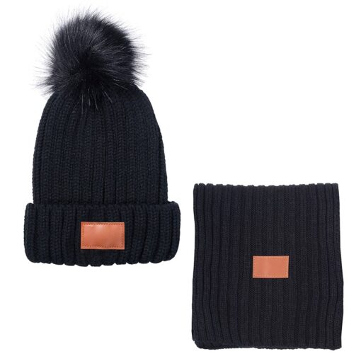 Leeman™ Ribbed Knit Winter Duo Beanie & Scarf-2