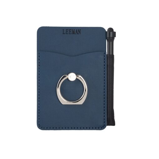 LEEMAN Tuscany? Card Holder With Metal Ring Phone Stand And Stylus-4