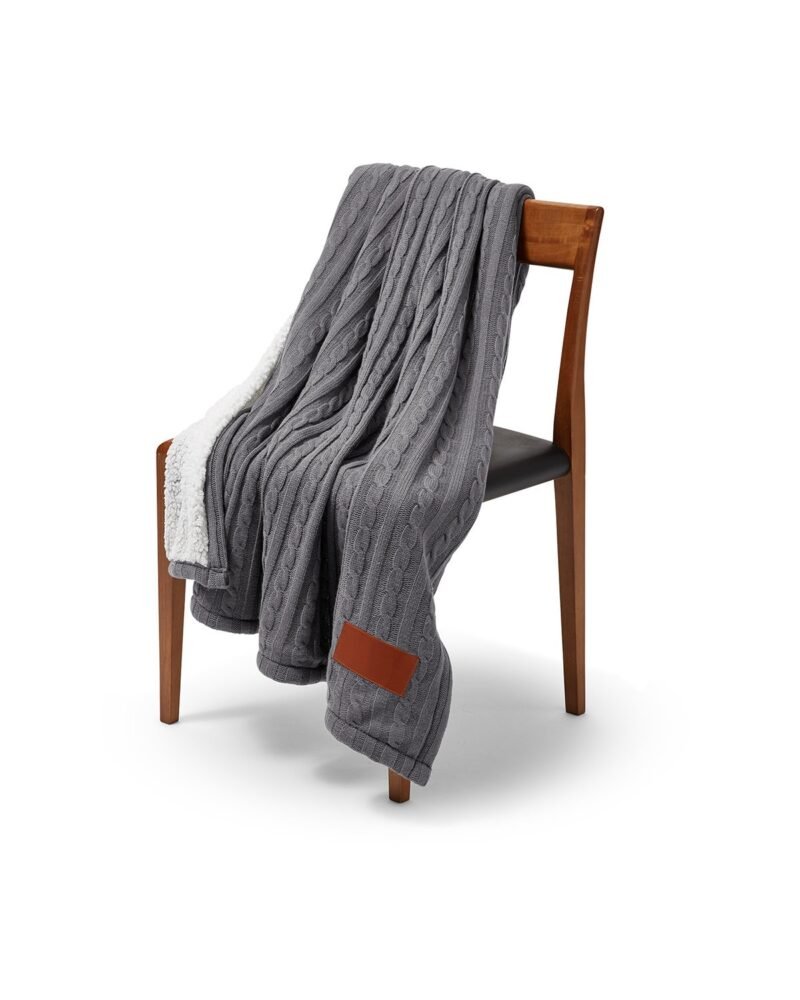 Cable Knit Sherpa Throw. - 2