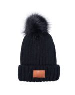 Knit Beanie With Fur Pom Pom. - 1