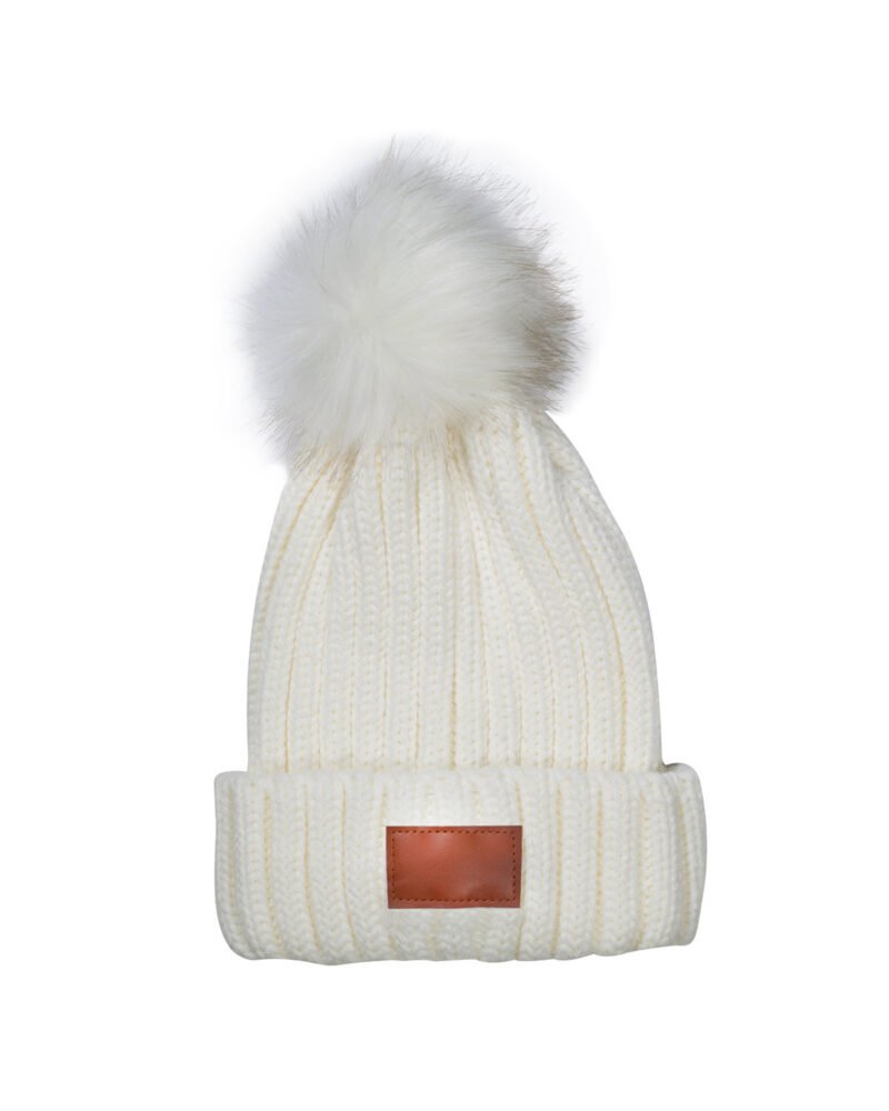 Knit Beanie With Fur Pom Pom - 4