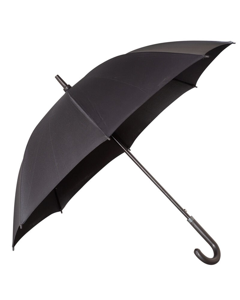 48" Arc Executive Umbrella With Curved Faux Leather Handle - 2