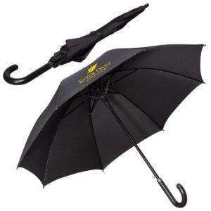 48" Arc Executive Umbrella With Curved Faux Leather Handle